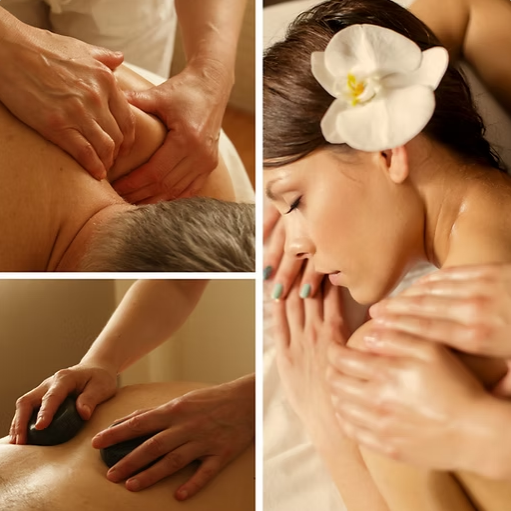 Focused head neck and shoulders massage
